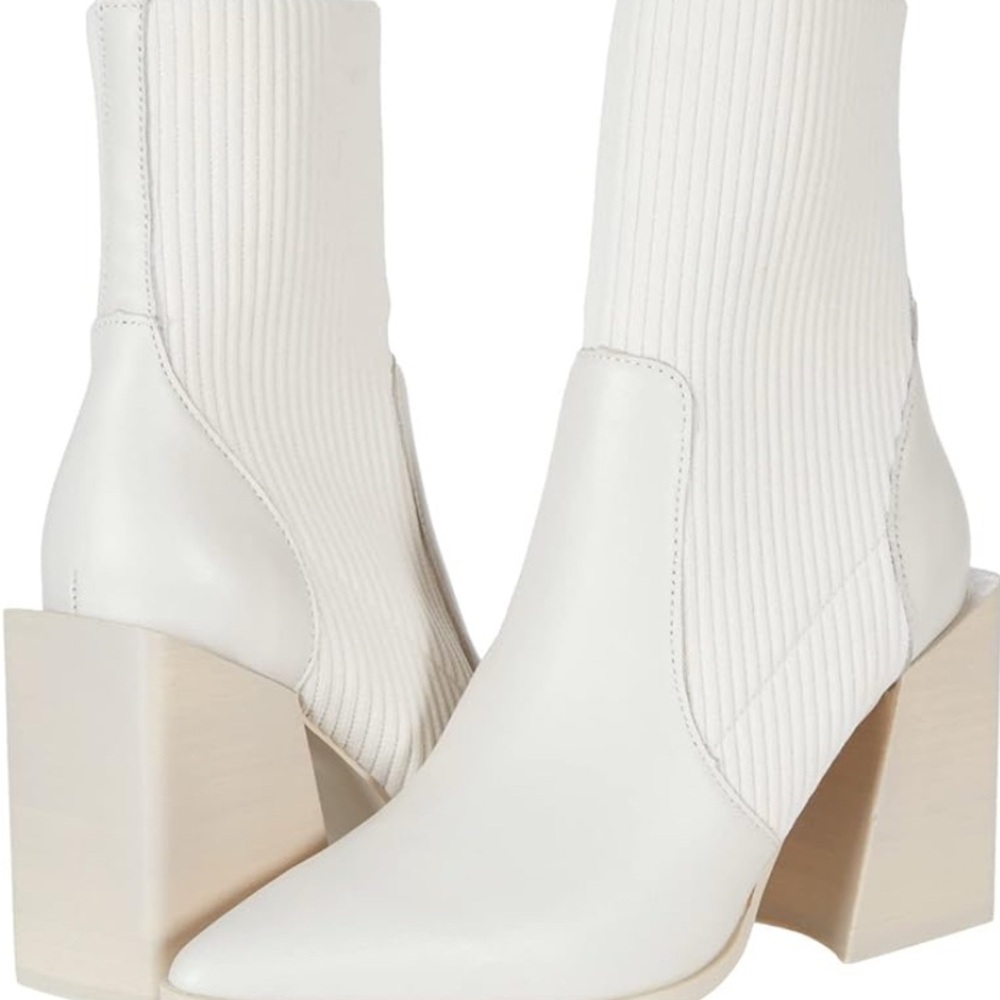 Blonde Structured Heel Knitsock Bootie